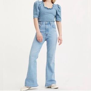 {Levi's} "70s High Flare in Marin Babe" Premium Quality Stretch Denim Jeans
